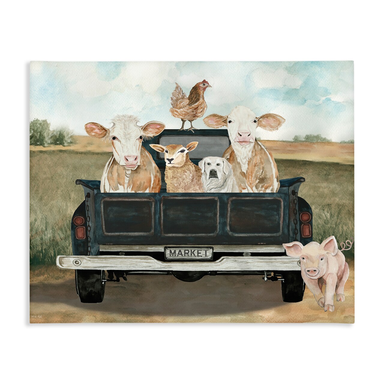 Stupell Industries Ready For A Farm Ride Canvas, design by Cindy Jacobs